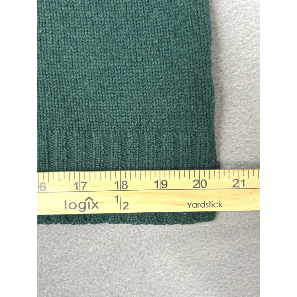 Polo Ralph Lauren Mens Green 100% Lambswool Quarter Zip Sweater Size M